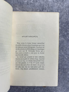 NOUVEAU RECUEIL DE FARCES FRANCAISES DES XV° ET XVI° SIECLES, PUBLIE D’APRES UN VOLUME UNIQUE APPARTENANT A LA BIBLIOTHEQUE ROYALE DE COPENHAGUE, PAR ...