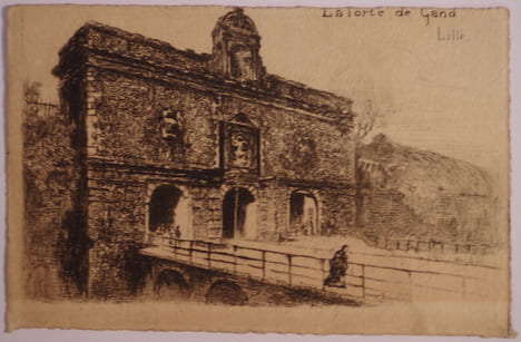 AU PAYS DES MAISONS-DIEU. TROIS HOPITAUX LILLOIS : COMTESSE, SAINT-SAUVEUR, GANTHOIS. VINGT-TROIS EAUX-FORTES D'OMER BOUCHERY. TEXTE DE F. BEAUCAMP. . ...