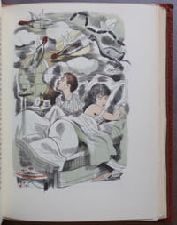 OEUVRES ILLUSTREES. - LA BELLE IMAGE. GOUACHES DE GASTON SAINTE-CROIX. - LE BOEUF CLANDESTIN. AQUARELLES DE MAURICE LEROY. - LA JUMENT VERTE. ILLUSTRATIONS GRAVEES PAR ANDRE COLLOT. - LE PASSE-MURAILLE. AQUARELLES DE A. D. STEINLEN. - LE VIN DE PARIS. ILLUSTRATIONS GRAVEES PAR GASTON BARRET. - LA VOUIVRE. AQUARELLES DE JACQUES THEVENET.