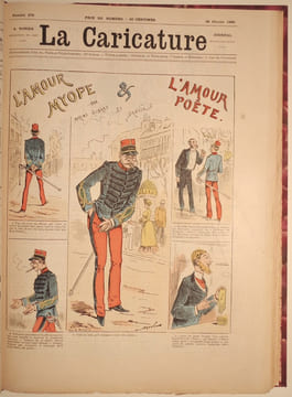 LA CARICATURE. ANNEE 1885.. ROBIDA ALBERT. (1848-1926).