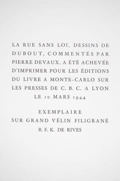 LA RUE SANS LOI. 32 DESSINS DE DUBOUT COMMENTES PAR PIERRE DEVAUX.. DEVAUX PIERRE (1901-1966). DUBOUT ALBERT (1905-1976).