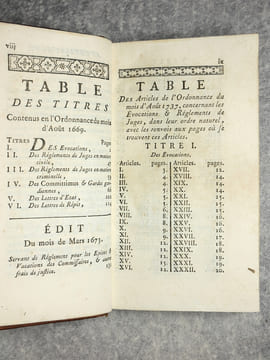 NOUVEAU COMMENTAIRE SUR LES ORDONNANCES DES MOIS D’AOUT 1669, & MARS 1673. ENSEMBLE SUR L’EDIT DU MOIS DE MARS 1673 TOUCHANT LES EPICES. PAR M*** ...