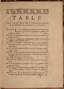 EXPLICATION DE L'ORDONNANCE DU MOIS D'AOUT 1735, CONCERNANT LES TESTAMENTS. PAR M. ***, AVOCAT AU PARLEMENT. 