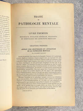 TRAITE DE PATHOLOGIE MENTALE PUBLIE SOUS LA DIRECTION DE M. GILBERT BALLET, PROFESSEUR AGREGE A LA FACULTE DE MEDECINE DE PARIS. MEDECIN DE ...