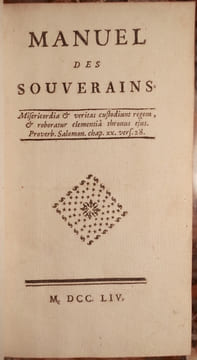 MANUEL DES SOUVERAINS.. BARRAL PIERRE (ABBE. 1700-1772).