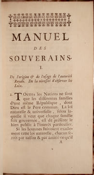 MANUEL DES SOUVERAINS.. BARRAL PIERRE (ABBE. 1700-1772).