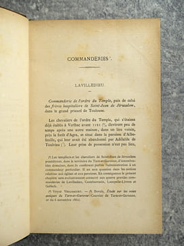 DOCUMENTS HISTORIQUES SUR LE TARN-ET-GARONNE. DIOCESE, ABBAYES, CHAPITRES, COMMANDERIES, EGLISES, SEIGNEURIES, ETC.. MOULENQ FRANCOIS (1814-1892).