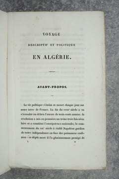 ALGER. VOYAGE POLITIQUE ET DESCRIPTIF DANS LE NORD DE L'AFRIQUE.. BAVOUX EVARISTE (1809-1890).
