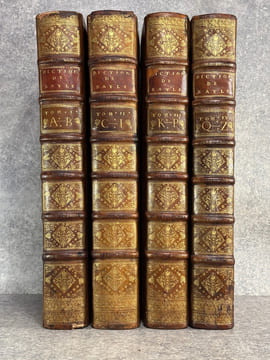 DICTIONNAIRE HISTORIQUE ET CRITIQUE, PAR MR PIERRE BAYLE. QUATRIEME EDITION, REVUE, CORRIGEE ET AUGMENTEE. AVEC LA VIE DE L'AUTEUR, PAR MR. DES ...