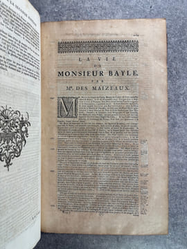 DICTIONNAIRE HISTORIQUE ET CRITIQUE, PAR MR PIERRE BAYLE. QUATRIEME EDITION, REVUE, CORRIGEE ET AUGMENTEE. AVEC LA VIE DE L'AUTEUR, PAR MR. DES ...