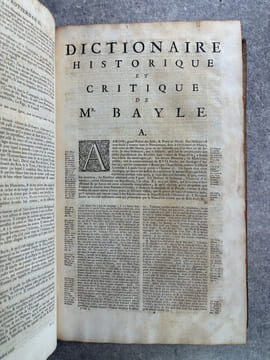 DICTIONNAIRE HISTORIQUE ET CRITIQUE, PAR MR PIERRE BAYLE. QUATRIEME EDITION, REVUE, CORRIGEE ET AUGMENTEE. AVEC LA VIE DE L'AUTEUR, PAR MR. DES ...