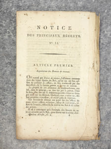 NOTICE DES PRINCIPAUX DECRETS RENDUS PAR L’ASSEMBLEE NATIONALE-CONSTITUANTE.