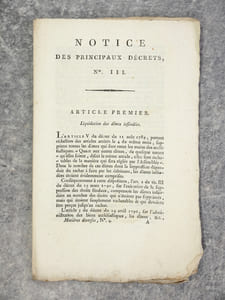 NOTICE DES PRINCIPAUX DECRETS RENDUS PAR L’ASSEMBLEE NATIONALE-CONSTITUANTE.