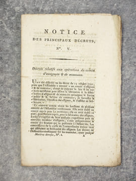 NOTICE DES PRINCIPAUX DECRETS RENDUS PAR L’ASSEMBLEE NATIONALE-CONSTITUANTE.. undefined