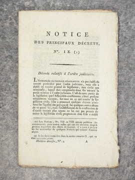 NOTICE DES PRINCIPAUX DECRETS RENDUS PAR L’ASSEMBLEE NATIONALE-CONSTITUANTE.. undefined