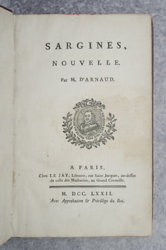 SARGINES, NOUVELLE. . ARNAUD (FRANCOIS-MARIE DE BACULARD D'. 1718-1805).
