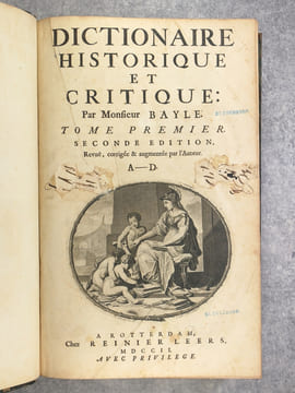 DICTIONNAIRE HISTORIQUE ET CRITIQUE, PAR MONSIEUR BAYLE. SECONDE EDITION, REVUE, CORRIGEE & AUGMENTEE PAR L’AUTEUR. . BAYLE PIERRE (1647-1706).