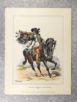 FANFARES ET MUSIQUES DES TROUPES A CHEVAL (1640-1940). CINQUANTE-DEUX REPRODUCTIONS D’AQUARELLES DOCUMENTAIRES PUBLIEES AVEC DES NOTICES PAR UN ...