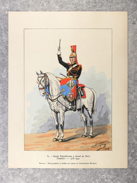 FANFARES ET MUSIQUES DES TROUPES A CHEVAL (1640-1940). CINQUANTE-DEUX REPRODUCTIONS D’AQUARELLES DOCUMENTAIRES PUBLIEES AVEC DES NOTICES PAR UN ...