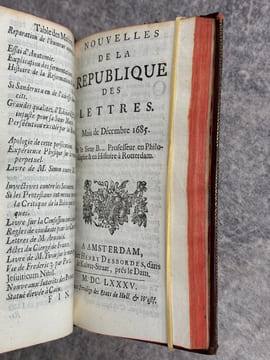 NOUVELLES DE LA REPUBLIQUE DES LETTRES. MOIS DE MARS 1684 - MOIS DE JUIN 1700. . BAYLE PIERRE (1647-1706). LARROQUE (DANIEL DE. 1660-1731). BERNARD ...