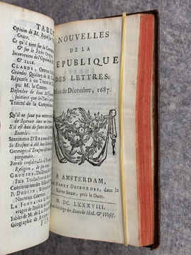 NOUVELLES DE LA REPUBLIQUE DES LETTRES. MOIS DE MARS 1684 - MOIS DE JUIN 1700. . BAYLE PIERRE (1647-1706). LARROQUE (DANIEL DE. 1660-1731). BERNARD ...
