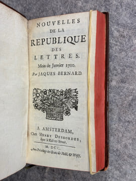 NOUVELLES DE LA REPUBLIQUE DES LETTRES. MOIS DE MARS 1684 - MOIS DE JUIN 1700. . BAYLE PIERRE (1647-1706). LARROQUE (DANIEL DE. 1660-1731). BERNARD ...