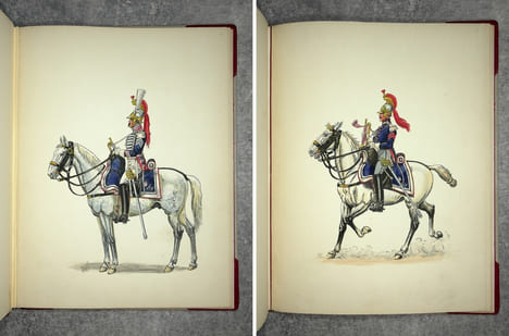 LES TROMPETTES DE CUIRASSIERS (1815-1830).. BENIGNI PIERRE (D’APRES. 1878-1956).