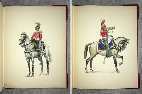 LES TROMPETTES DE CUIRASSIERS (1815-1830).. BENIGNI PIERRE (D’APRES. 1878-1956).