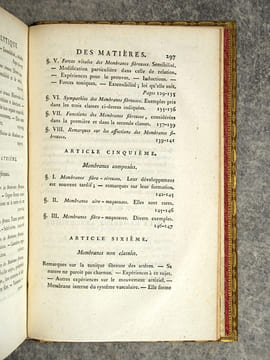 TRAITE DES MEMBRANES EN GENERAL, ET DE DIVERSES MEMBRANES EN PARTICULIER, PAR XAV. BICHAT, DES SOCIETES DE MEDECINE, MEDICALE ET PHILOMATIQUE DE ...