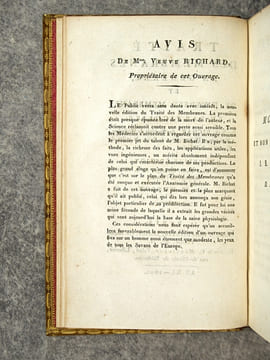 TRAITE DES MEMBRANES EN GENERAL, ET DE DIVERSES MEMBRANES EN PARTICULIER, PAR XAV. BICHAT, DES SOCIETES DE MEDECINE, MEDICALE ET PHILOMATIQUE DE ...