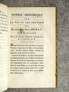 TRAITE DES MEMBRANES EN GENERAL, ET DE DIVERSES MEMBRANES EN PARTICULIER, PAR XAV. BICHAT, DES SOCIETES DE MEDECINE, MEDICALE ET PHILOMATIQUE DE ...