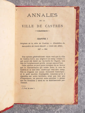 ANNALES DE LA VILLE DE CASTRES. DEPUIS LES ORIGINES JUSQU’A LA REUNION DU COMTE DE CASTRES AU DOMAINE DE LA COURONNE. 647-1519. . BARBAZA LOUIS. ...