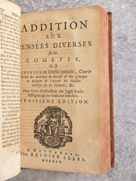 PENSEES DIVERSES, ECRITES A UN DOCTEUR DE SORBONNE, A L’OCCASION DE LA COMETE QUI PARUT AU MOIS DE DECEMBRE 1680. QUATRIEME EDITION. . BAYLE PIERRE ...