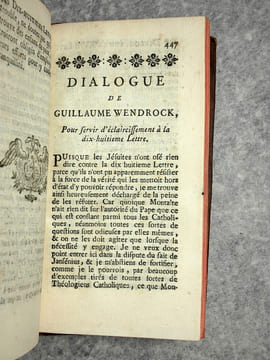 LES PROVINCIALES, OU LETTRES ECRITES PAR LOUIS DE MONTALTE A UN PROVINCIAL DE SES AMIS. AVEC LES NOTES DE GUILLAUME WENDROCK. NOUVELLE EDITION.. ...