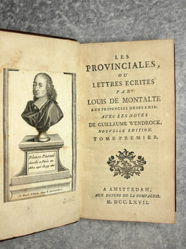 LES PROVINCIALES, OU LETTRES ECRITES PAR LOUIS DE MONTALTE A UN PROVINCIAL DE SES AMIS. AVEC LES NOTES DE GUILLAUME WENDROCK. NOUVELLE EDITION.. ...