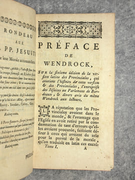 LES PROVINCIALES, OU LETTRES ECRITES PAR LOUIS DE MONTALTE A UN PROVINCIAL DE SES AMIS. AVEC LES NOTES DE GUILLAUME WENDROCK. NOUVELLE EDITION.. ...