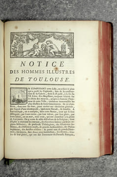 HISTOIRE DE LA VILLE DE TOULOUSE, AVEC UNE NOTICE DES HOMMES ILLUSTRES, UNE SUITE CHRONOLOGIQUE ET HISTORIQUE, DES EVEQUES ET ARCHEVEQUES DE CETTE ...
