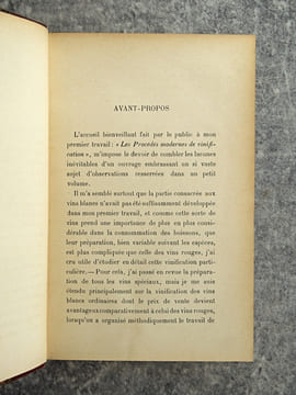 VINIFICATION DES VINS BLANCS. AVEC 36 FIGURES DANS LE TEXTE. . COSTE-FLORET PAUL (1843-1908).