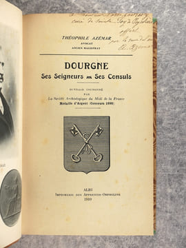 DOURGNE. SES SEIGNEURS. SES CONSULS. . AZEMAR THEOPHILE (1837-1905).