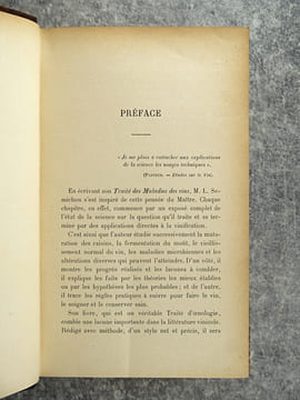 TRAITE DES MALADIES DES VINS. DESCRIPTION – ETUDE – TRAITEMENT. AVEC UNE PREFACE PAR U. GAYON. AVEC 13 PLANCHES HORS TEXTE ET 116 FIGURES DANS LE ...