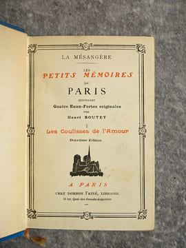 LA MESANGERE. LES PETITS MEMOIRES DE PARIS, CONTENANT QUATRE EAUX-FORTES ORIGINALES PAR HENRI BOUTET. . BOUTET HENRI (1851-1919).