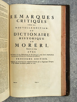 DICTIONNAIRE HISTORIQUE ET CRITIQUE, PAR MR PIERRE BAYLE. SIXIEME EDITION, REVUE, CORRIGEE, ET AUGMENTEE. AVEC LA VIE DE L'AUTEUR, PAR MR. DES ...