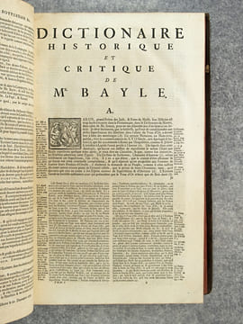 DICTIONNAIRE HISTORIQUE ET CRITIQUE, PAR MR PIERRE BAYLE. SIXIEME EDITION, REVUE, CORRIGEE, ET AUGMENTEE. AVEC LA VIE DE L'AUTEUR, PAR MR. DES ...