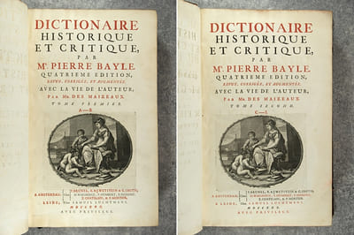 DICTIONNAIRE HISTORIQUE ET CRITIQUE, PAR MR PIERRE BAYLE. QUATRIEME EDITION, REVUE, CORRIGEE ET AUGMENTEE. AVEC LA VIE DE  L'AUTEUR, PAR MR. DES MAIZEAUX. 