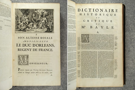DICTIONNAIRE HISTORIQUE ET CRITIQUE, PAR MR PIERRE BAYLE. QUATRIEME EDITION, REVUE, CORRIGEE ET AUGMENTEE. AVEC LA VIE DE  L'AUTEUR, PAR MR. DES ...