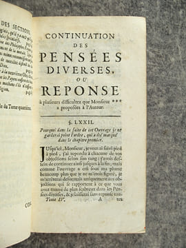 PENSEES DIVERSES, ECRITES A UN DOCTEUR DE SORBONNE, A L’OCCASION DE LA COMETE QUI PARUT AU MOIS DE DECEMBRE 1680. NOUVELLE EDITION CORRIGEE. . BAYLE ...