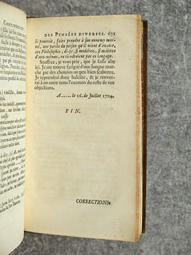 PENSEES DIVERSES, ECRITES A UN DOCTEUR DE SORBONNE, A L’OCCASION DE LA COMETE QUI PARUT AU MOIS DE DECEMBRE 1680. NOUVELLE EDITION CORRIGEE. . BAYLE ...
