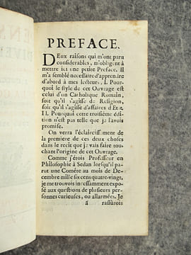 PENSEES DIVERSES, ECRITES A UN DOCTEUR DE SORBONNE, A L’OCCASION DE LA COMETE QUI PARUT AU MOIS DE DECEMBRE 1680. NOUVELLE EDITION CORRIGEE. . BAYLE ...