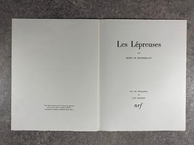 LES LEPREUSES. ROMAN. AVEC DES LITHOGRAPHIES DE VAN DONGEN. 