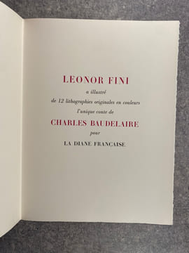 LA FANFARLO. ILLUSTRATIONS DE LEONOR FINI. . BAUDELAIRE CHARLES. (1821-1867). 